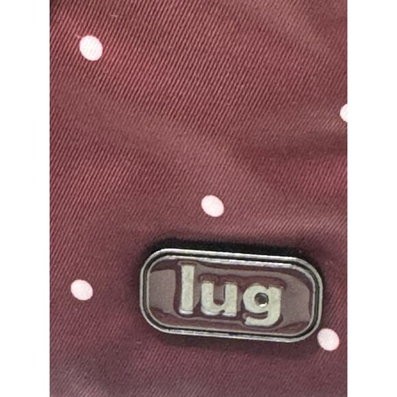 Lug Can Can Crossbody Purse Nylon Adjustable Strap Lightweight White Dots - Picture 5 of 6